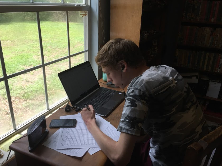 Ben helping out for the online state convention!